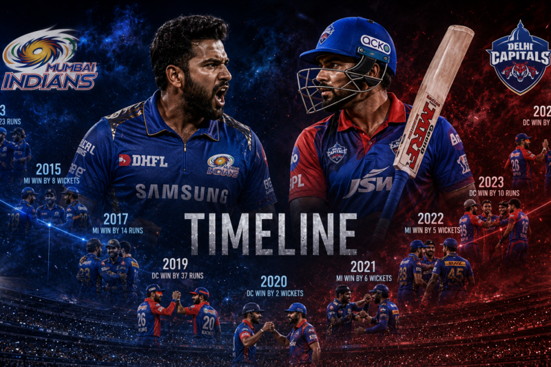 Mumbai Indians Vs Delhi Capitals Timeline
