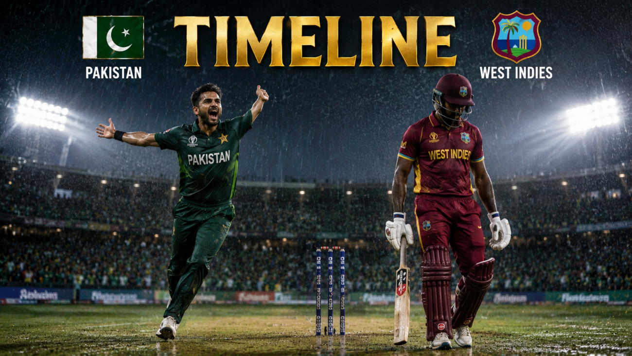 Pakistan National Cricket Team Vs West Indies Cricket Team Timeline